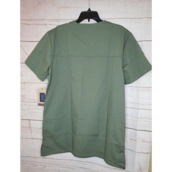 Men's Tall Olive Green 2-Way Stretch Scrub Top Style WW695T - Durable - Picture 2 of 12